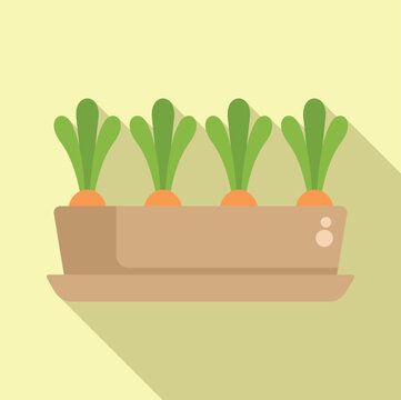 recommend clip art: Four carrots growing in a pot on a windowsill