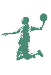 バスケットボールのダンクシュート　シルエット