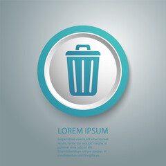 Trash icon in trendy flat design. Vector