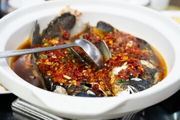 Original Chinese food , Peking or beijing roasted duck close-up, Chinese cuisine dining at restaurant.