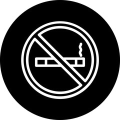 No smoking Vector Line White Circle Black