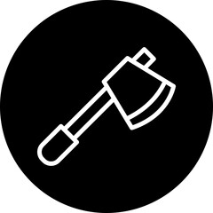Axe Vector Line White Circle Black
