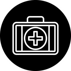 First aid kit Vector Line White Circle Black