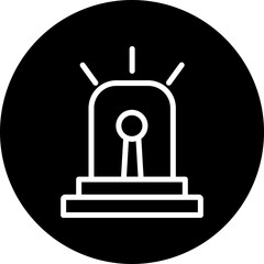 0Siren Vector Line White Circle Black