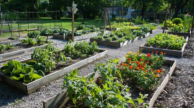 Bountiful Summer Harvest: Vibrant Vegetable Garden Under the Sun