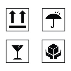 Fragile Packaging Vector Flat Symbol, Icon Design On White Background