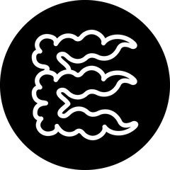 Smoke Vector Line White Circle Black