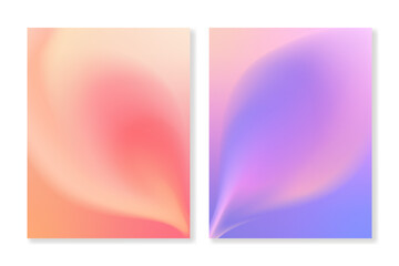 Set of 2 romantic gradient background in pink, beige and purple . For brochures, catalogues, booklets, magazines, branding, social media and other projects. Vector, printable, just add your text.