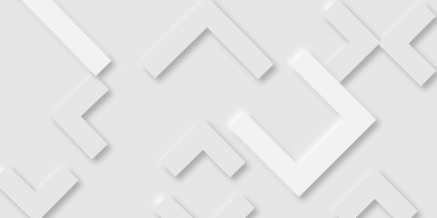 Abstract white rectangle shape geometric line background. abstract seamless modern white and gray color technology concept geometric square vector background neomorphism style poster, banner design. 