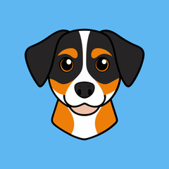 Entlebucher Mountain Dog goes icon vector illustration