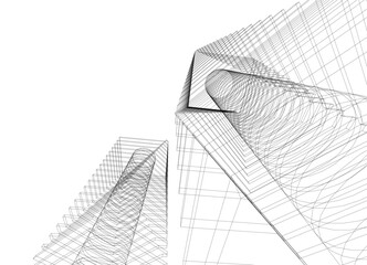 Fototapeta premium architectural drawing 3d