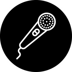 Microphone Vector Line White Circle Black
