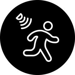 Motion Sensor Vector Line White Circle Black