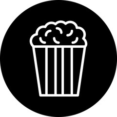 Popcorn Vector Line White Circle Black