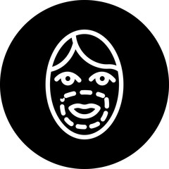 Facial Plastic Surgery Vector Line White Circle Black