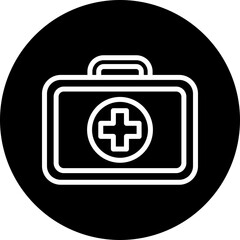 First Aid Kit Vector Line White Circle Black