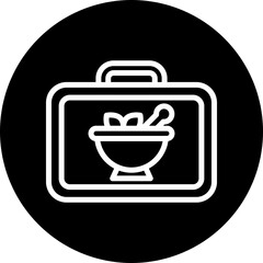 Herbs Bag Vector Line White Circle Black