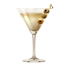 Dirty Martini Cocktail Isolated Isolated on Transparent or White Background, PNG