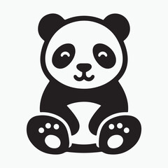 Panda vector silhouette illustration