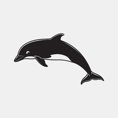 Fototapeta premium Dolphin vector silhouette illustration