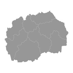 Obraz premium North Macedonia map with administrative divisions. Vector illustration.