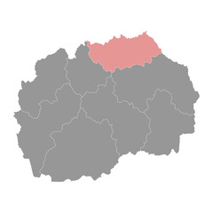 Obraz premium Northeastern Statistical Region map, administrative division of North Macedonia. Vector illustration.