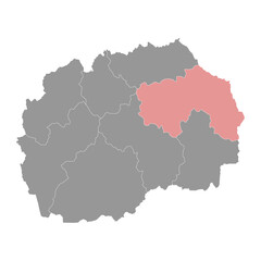 Obraz premium Eastern Statistical Region map, administrative division of North Macedonia. Vector illustration.
