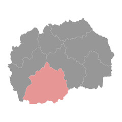 Fototapeta premium Pelagonia Statistical Region map, administrative division of North Macedonia. Vector illustration.
