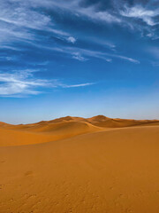 beautiful view of Erg Chebbi dunes in the Sahara desert