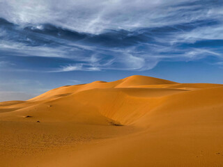landscape view of sand dunes of Erg chebbi desert