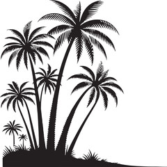 Palm tree silhouette vector illustration design