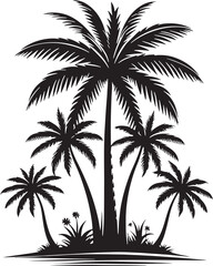 Fototapeta premium Palm tree silhouette vector illustration design