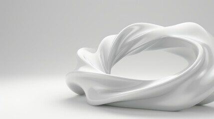 A white object with a curved shape
