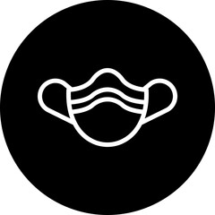 Face Mask Vector Line White Circle Black