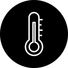 Thermometer Vector Line White Circle Black