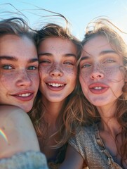 Fototapeta premium A group of young women standing next to each other