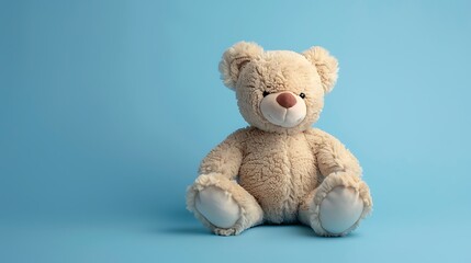 Obraz premium Stuffed animal toy isolated on a blue background