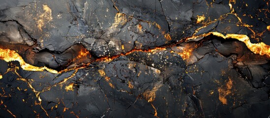 Fototapeta premium Cracked Earth with Glowing Lava