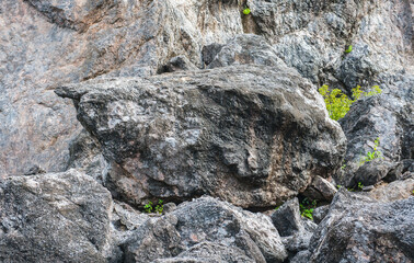 Stone surface from excavation and erosion