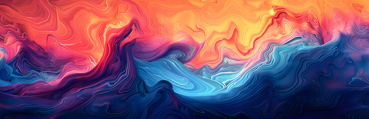 Obraz premium wavy wallpaper,mystic,scenic,minimalist,painting,colorful