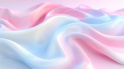 A pink, blue, and white fabric with a wave pattern