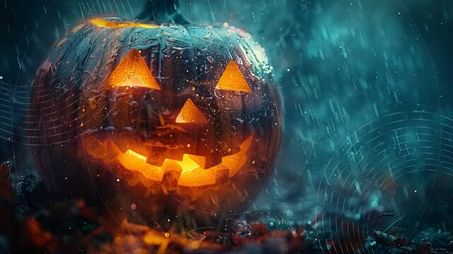 Gruselige Halloweenk&uuml;rbis Animation, made by AI