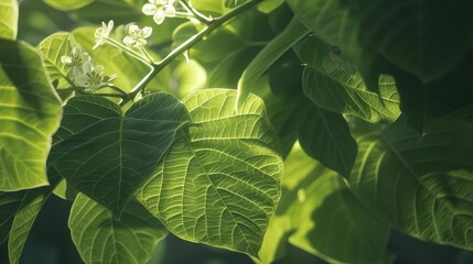 The catalpa tree became a supernatural scene, its large leaves and flowers glowing with an otherworldly brilliance