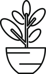 Simple black and white icon of a plant growing in a pot, perfect for minimalist designs