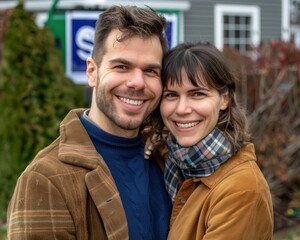 Happy Family Celebrates New Home Purchase with 'Sold' Sign, Dream Home, Real Estate Success, Homeownership, Family Goals, New Beginnings, Moving Day, First Time Homebuyers, House Hunting, Real Estate