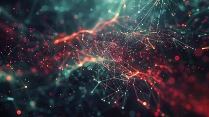 Futuristic glowing particle network in deep space  sci fi data visualization with dynamic motion