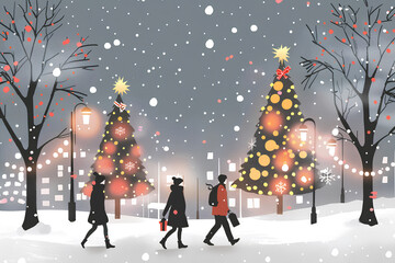 クリスマスツリーのある風景-2