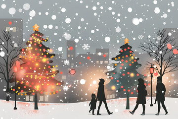 クリスマスツリーのある風景-2