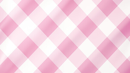 Fototapeta premium Pink white checkered background. trendy pattern large checkered
