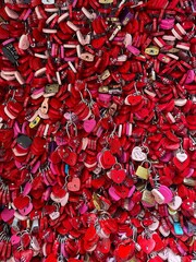 kłódki w kształcie serca, zamki na klucz © Piotr